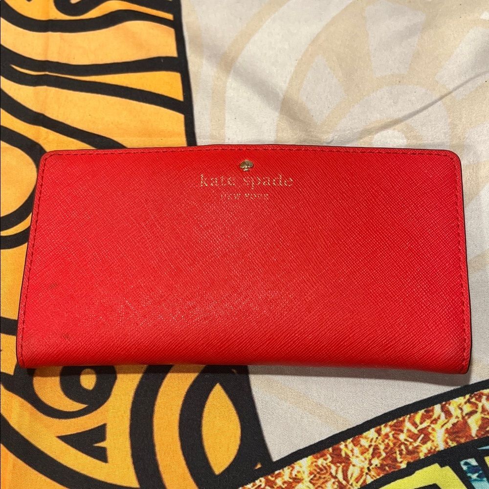 Kate Spade Slim Bifold Red Wallet